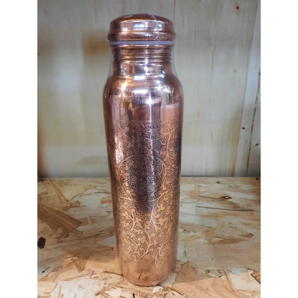 Indian Pure Copper Bottle 1000ml (Embossed壓花)(A)